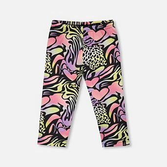 Little Kids Girl Organic Cotton Jersey Animal Print Capri