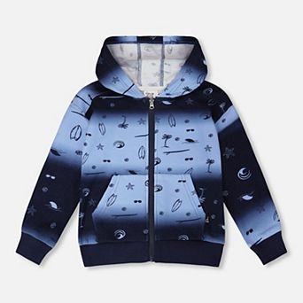 Baby Boy Hooded French Terry Cardigan Gradient