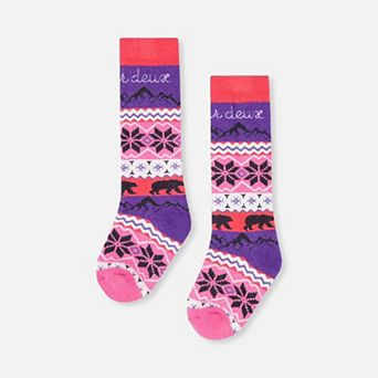 Little Kids Girl Nordic-Inspired Cushioned Ski Socks
