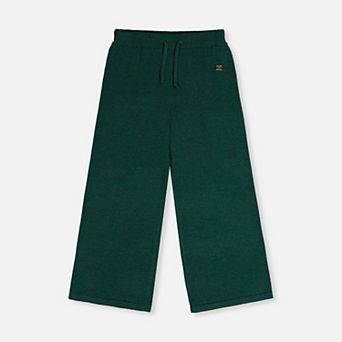 Big Kids Girl Drawstring Knitted Wide-Leg Flare Pants
