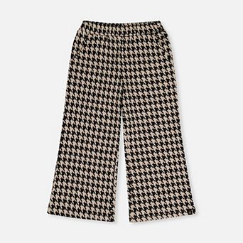 Big Kids Girl Houndstooth Wide-Leg Flare Pants