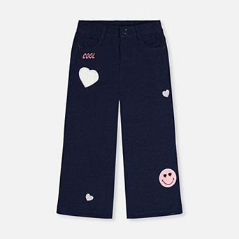 Big Kids Girl Appliqué Patch French Terry Pant