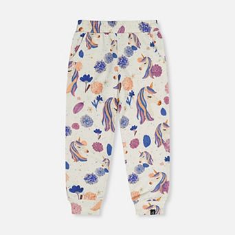 Big Kids Girl Unicorn Print French Terry Sweatpants