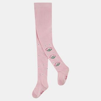 Big Kids Girl Floral Motif Knit Tights