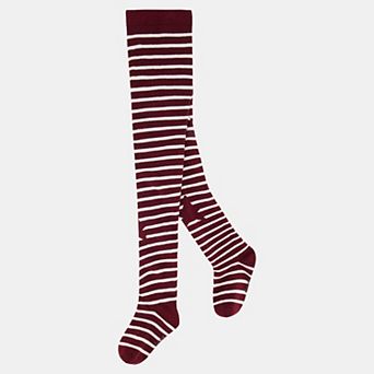 Big Kids Girl Star Knee Striped Knit Tights