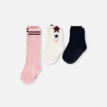 Little Kids Girl Star Detail Ribbed Socks