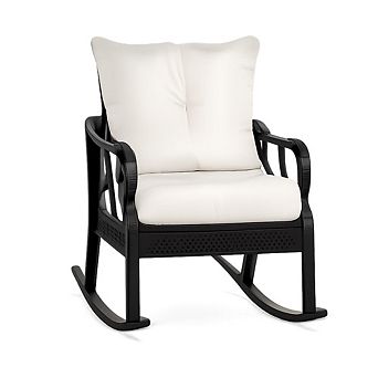 WOW PIONEER Outdoor Rattan Patio Rocking Chair