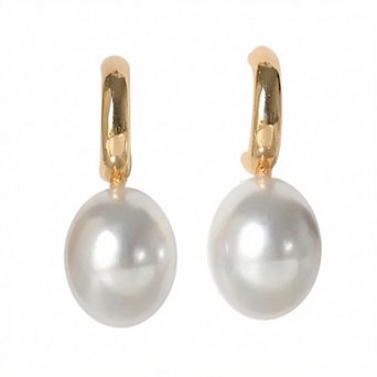 RMZ GOLD NYC 18k Gold Freshwater Pearl Earrings
