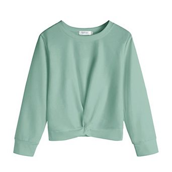 Arshiner Girls Tops Twist Front Lightweight Sweatshirt Tie Dye Printed Long Sleeve Girls Crop Tops