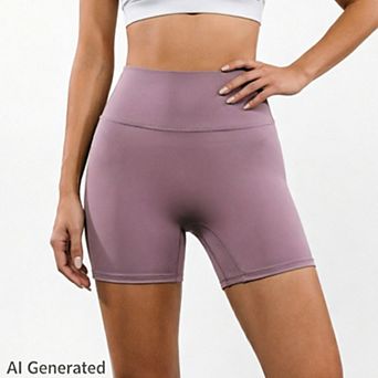 Women High Waisted Buttery Soft Tummy Control Workout Running Gym Athletic Activewear Biker Shorts