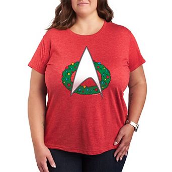 Plus Size Star Trek Christmas Wreath Logo Graphic Tee
