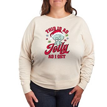 Plus Size Nickelodeon SpongeBob SquarePants Squidward French Terry Long Sleeve Tee