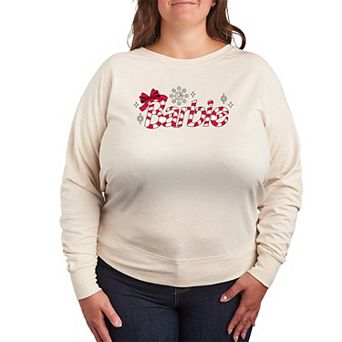 Plus Size Barbie Candy Cane French Terry Long Sleeve Tee