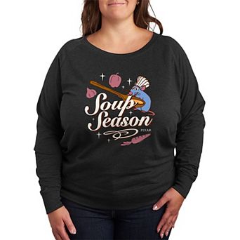 Plus Size Disney / Pixar's Ratatouille "Soup Season" Remy French Terry Long Sleeve Tee
