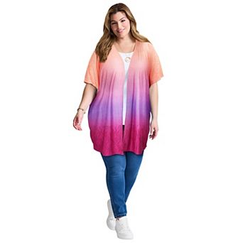 Avenue Women's Plus Size Knit Eyelet wrap