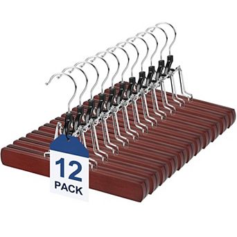 Cedar Wood Pants Hangers Non Slip Padded 360 Swivel Hook For Clothes Wigs
