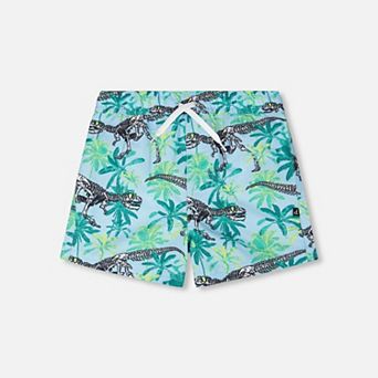 Little Kids Boy Boardshorts Skeleton Print