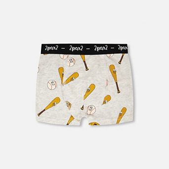 Little Kids Boy Organic Cotton Boxer Baseball Print