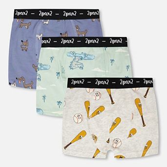 Little Kids Boy Organic Cotton Printed Boxers Pack Of 3