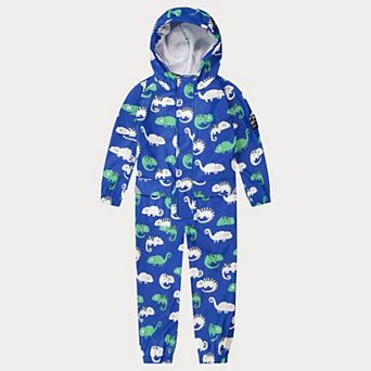 Little Kids Boy Rain One-Piece In Polyurethane Chameleon Print