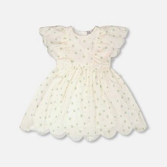 Baby Girl Jacquard Dress Printed Flowers