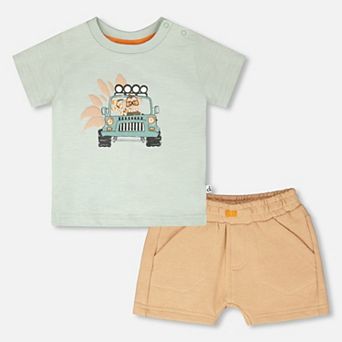 Baby Boy Organic Cotton Jeep Print T-Shirt and Shorts Set
