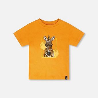 Baby Boy Organic Cotton Zebra Graphic Short Sleeve T-Shirt