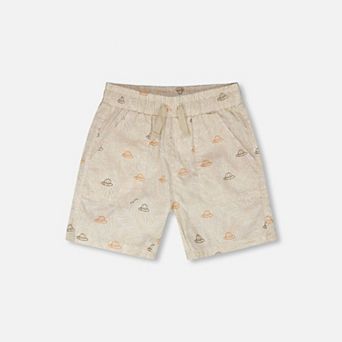Baby Boy Poplin Shorts Safari Print