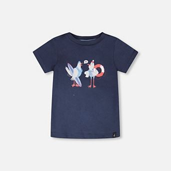 Baby Boy Organic Cotton Seagull Graphic Short Sleeve T-Shirt