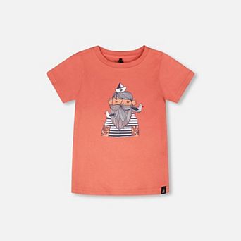 Baby Boy Organic Cotton Sailor Graphic Short Sleeve T-Shirt