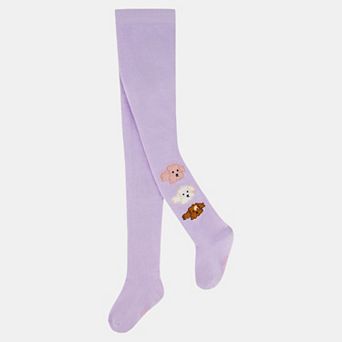 Big Kids Girl Poodle Knit Tights