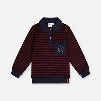 Little Kids Boy Striped Brushed Jersey Top
