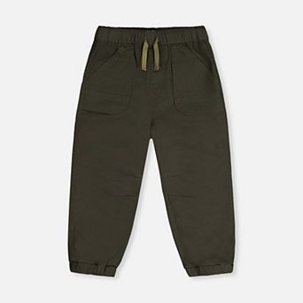 Little Kids Boy Stretch Canvas Patch Pocket Jogger Pants