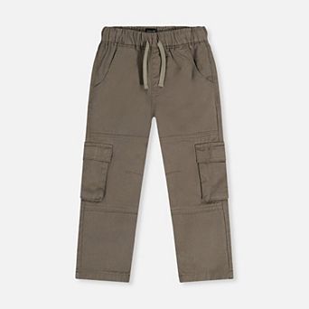 Little Kids Boy Twill Pants with Cargo Pockets