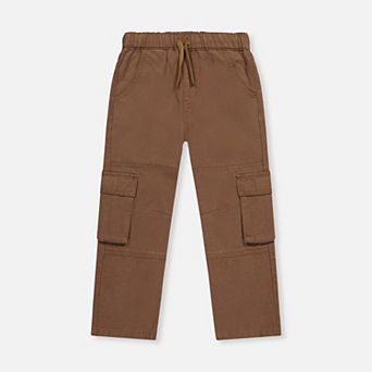 Little Kids Boy Twill Pants with Cargo Pockets