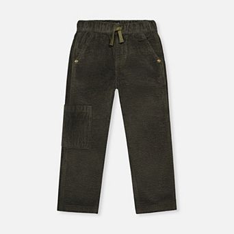 Little Kids Boy Stretch Corduroy Pants with Cargo Pocket