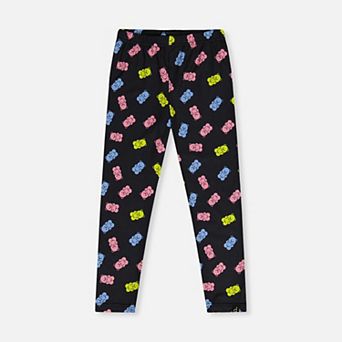 Big Kids Girl Gummy Bear Print Elastic-Waist Jersey Leggings