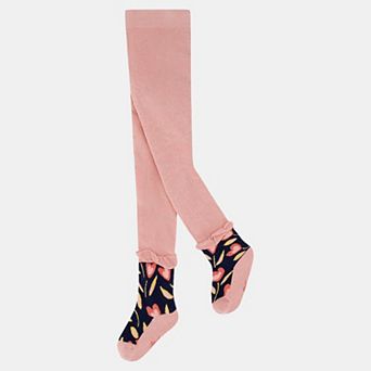 Big Kids Girl Frilled Tulip Knit Tights