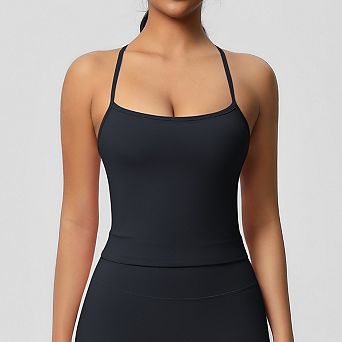 Women's Solid Color Open-Back Slim-Fit Spaghetti Strap Sleeveless Tank Tops