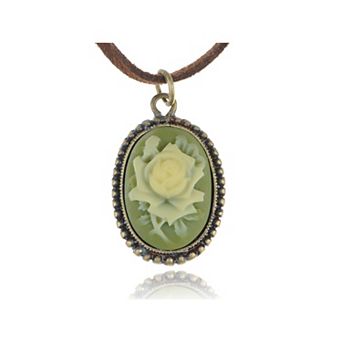 Women's Artistic Crystal Accented Pendant Necklace with a Polished Finish