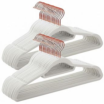 Velvet Hangers 360 Rose Hook Non-Slip Space Saving with Tie Bar