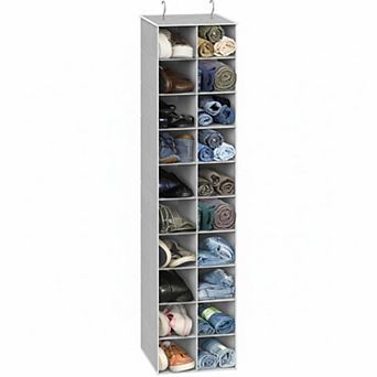 20 Cubbies 10 tier Hanging Shoe Organizer Closet Storage Foldable Gray