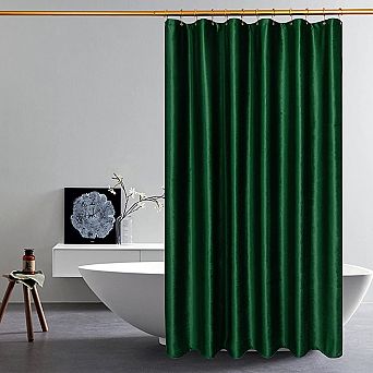 Luxury Heavy Duty Fabric Shower Curtain Waterproof Washable With Hooks