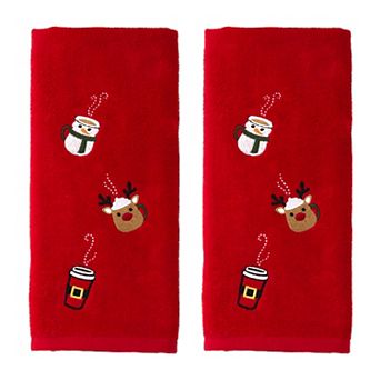 SKL Home Holiday Drinks Embroidered Towel Set of 2