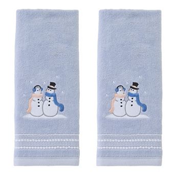 SKL Home Glitz Snow Couple Embroidered Towel Set of 2