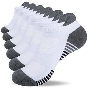 6Pairs Athletic Running Ankle Socks Low Cut Cushioned Anti-blister Tab Sports