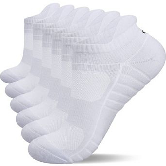 6Pairs Athletic Running Ankle Socks Low Cut Cushioned Anti-blister Tab Sports