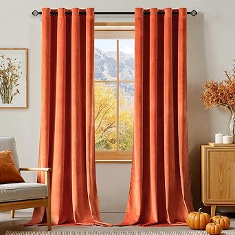Velvet Blackout Curtains with Thermal Insulation and Grommet Top