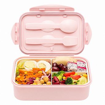 1100 Ml 3 Compartment Bento Lunch Box Reusable Food Safe Meal Container