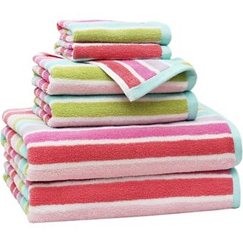 6 pc Towel Set,2 Bath Towels, 2 Hand Towels, 2 Washcloths, Cotton -Durable Pool Shower Beach